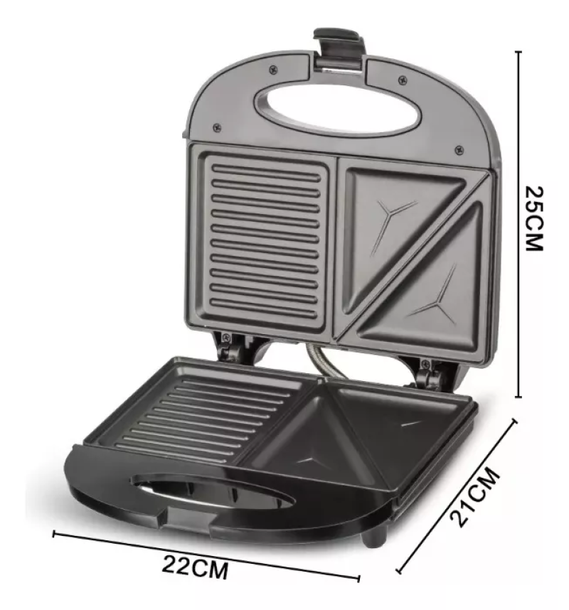 Comprar Sandwichera Electrica Tostadora en Electroshopy - Ángulo 2